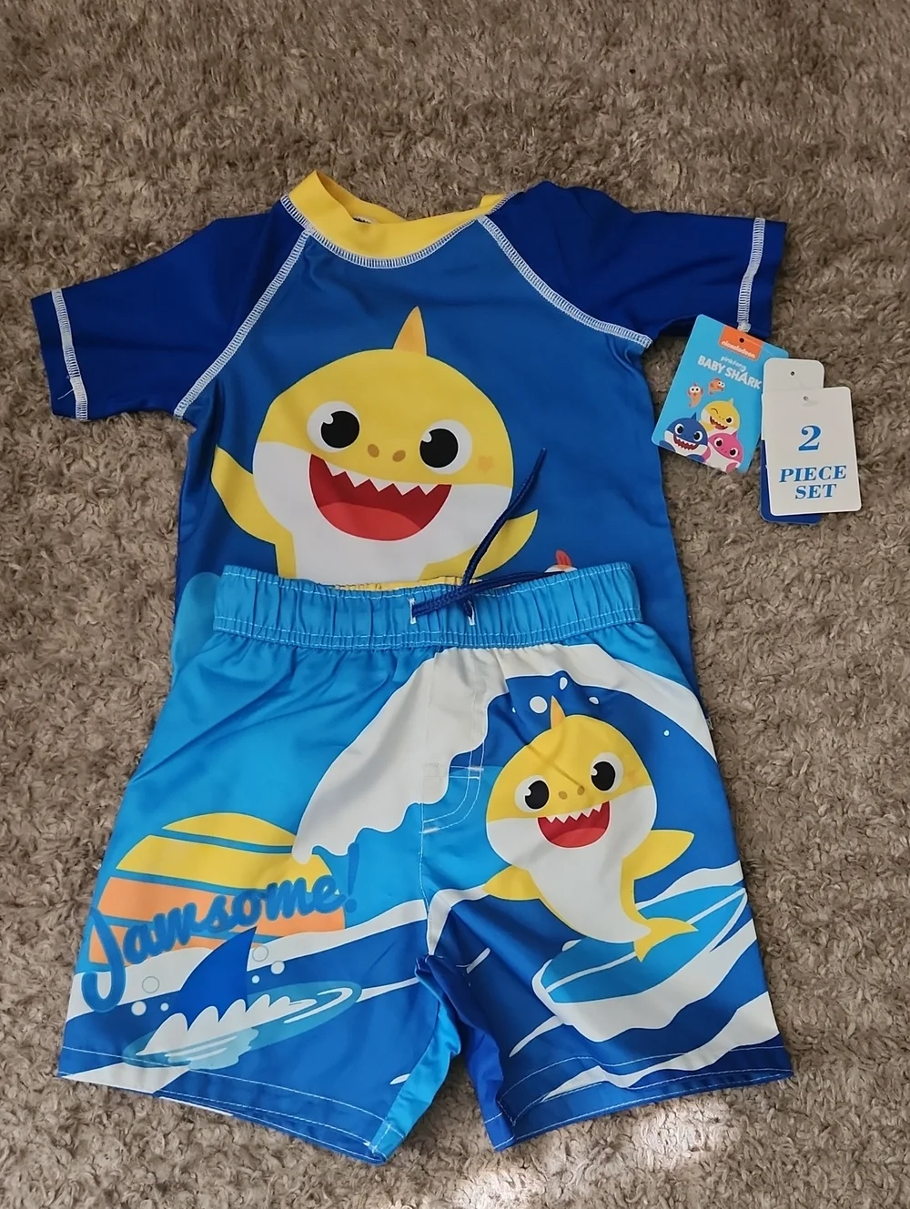 Blue Two-Piece Kids Swim Set